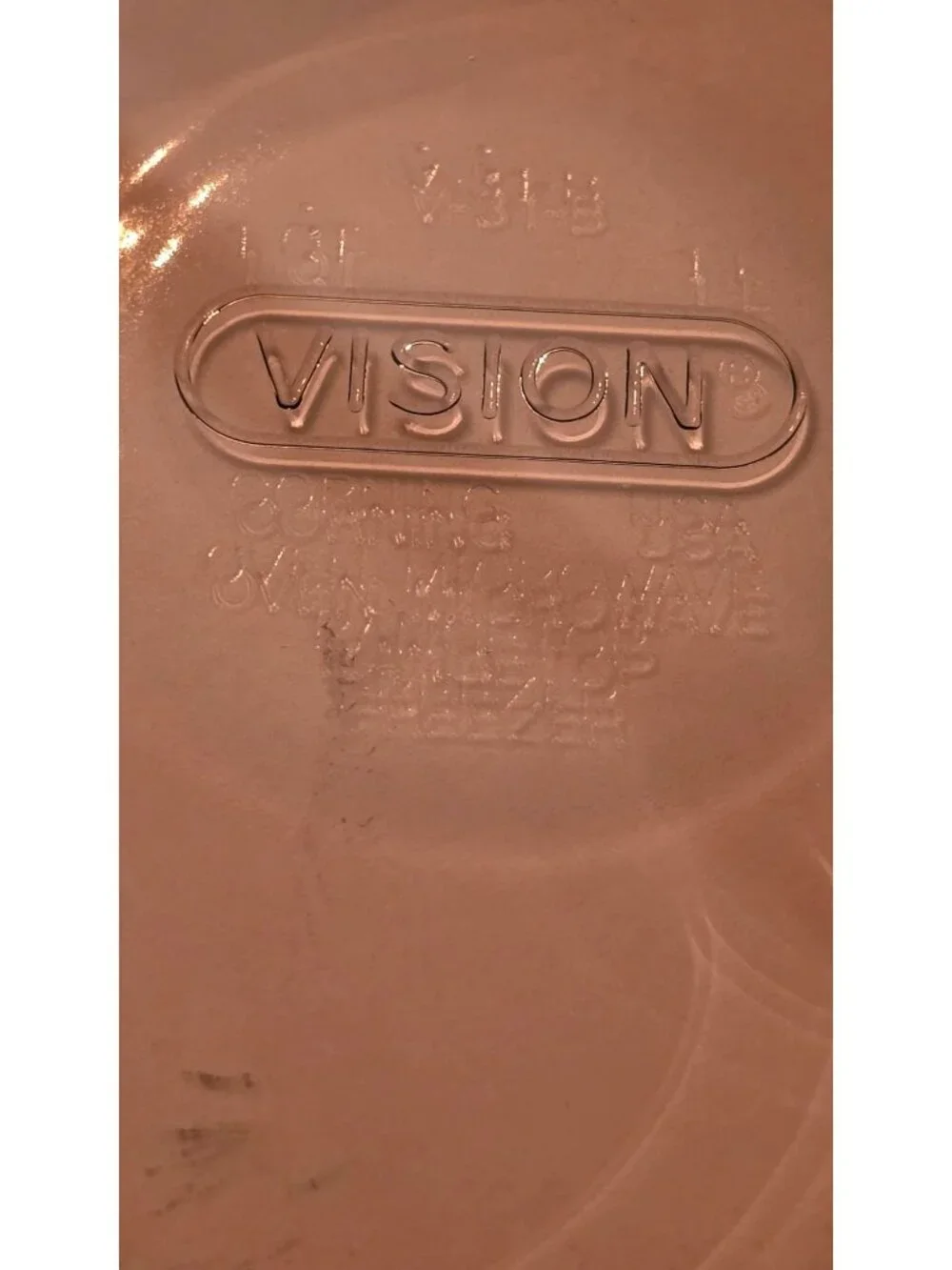 VINTAGE CORNING VISIONS AMBER 1 QT RIBBED CASSEROLE DISH V-31-B WITH GLASS LID